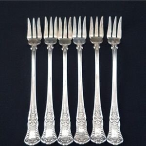 Antique 1897 Gorham Silverplate Cocktail Seafood Forks Set of 6 Richmond